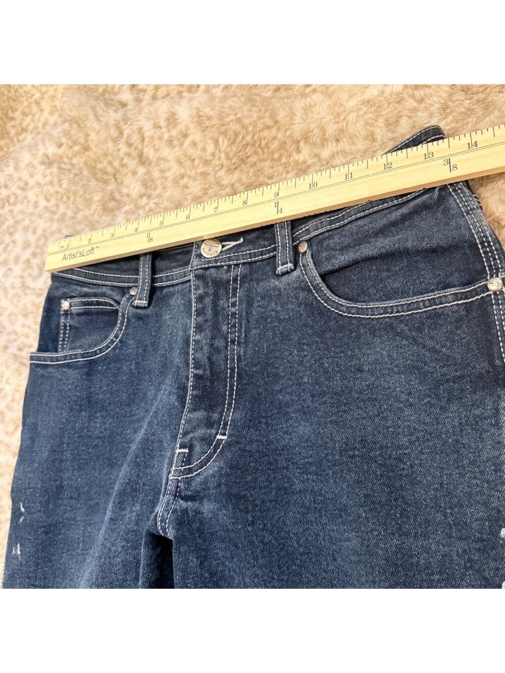 Vintage Sergio Valente Mens Y2K Cyber Tribal Contrast Jeans Dark Wash Size 29 - Picture 6 of 7